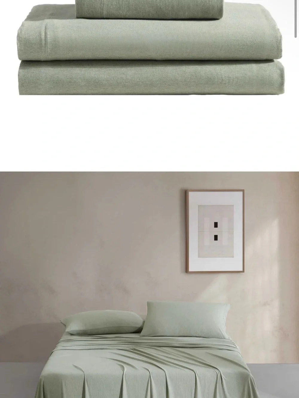Calvin Klein Green Cotton Jersey Tencel Lyocell Sheet Set